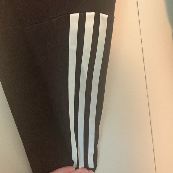 Adidas Black & White 3 Stripes Athletic Leggings Size Small - Picture 2 of 8